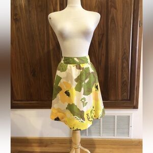 New York & Company size 10 Yellow & Green Floral Skirt EUC
